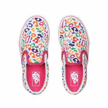 Detske Tenisky Vans Rainbow Leopard Classic (8-14+ years) Viacfarebný Leopard Fuchsie Nachový/Biele VA94HEMXS